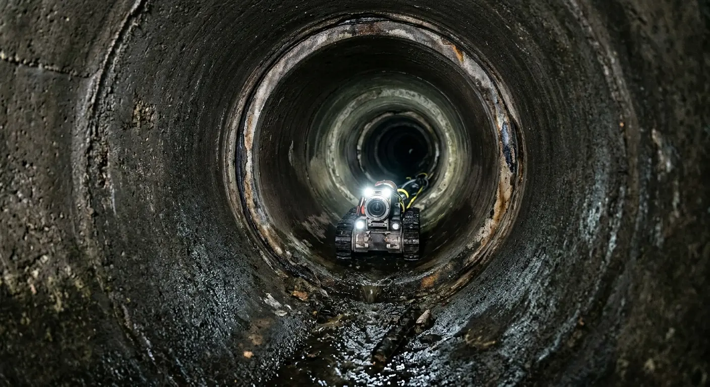 Robotic sewer camera inspecting pipe interior for Sewer Line Repair in Nashville